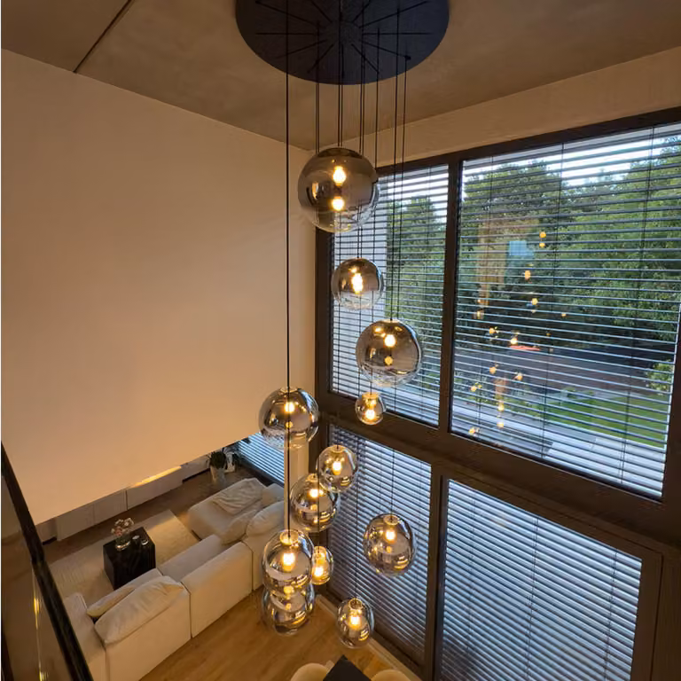 s.luce Orb gallery light luce a 12 fiamme modulare gallery light luce a scala rotonda