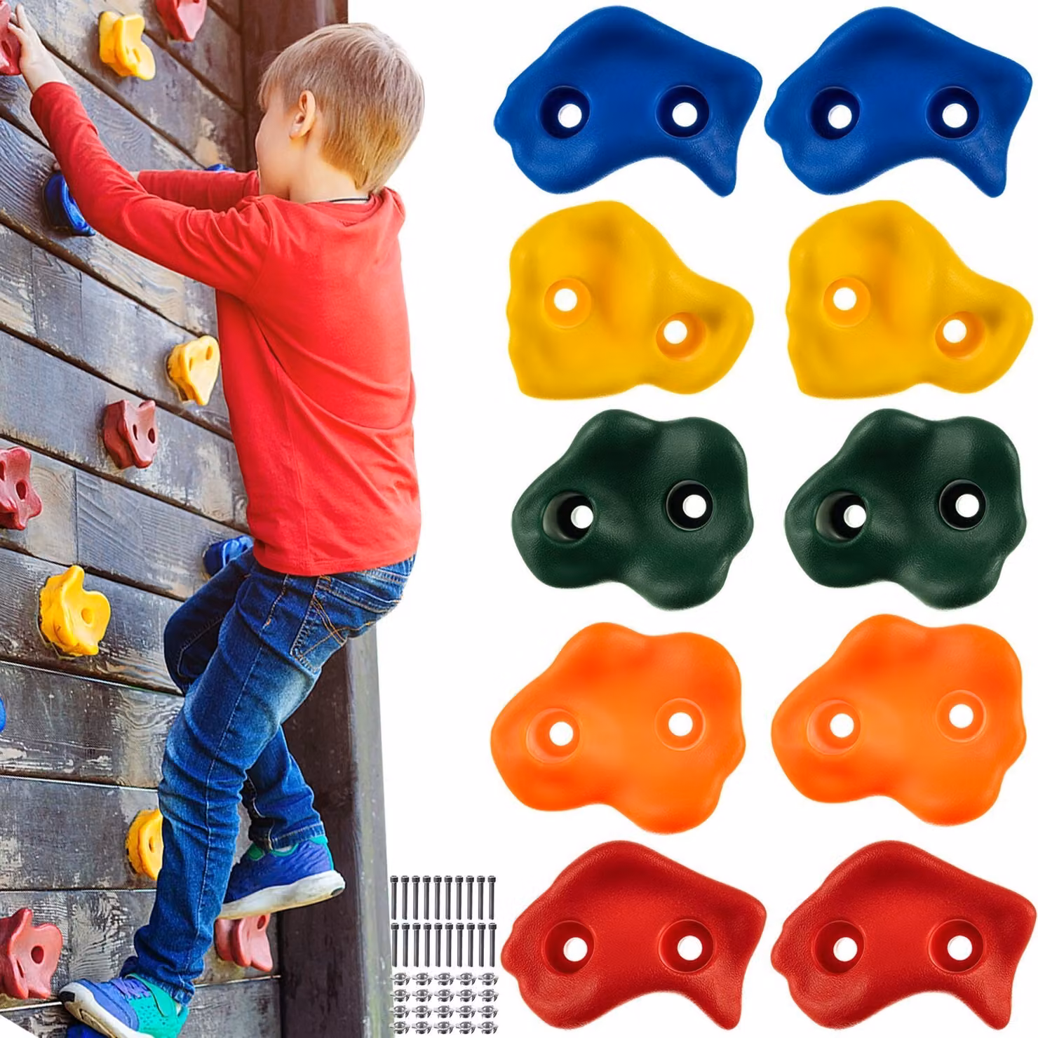 Maniglie/pietre da arrampicata per bambini - 10 pz.