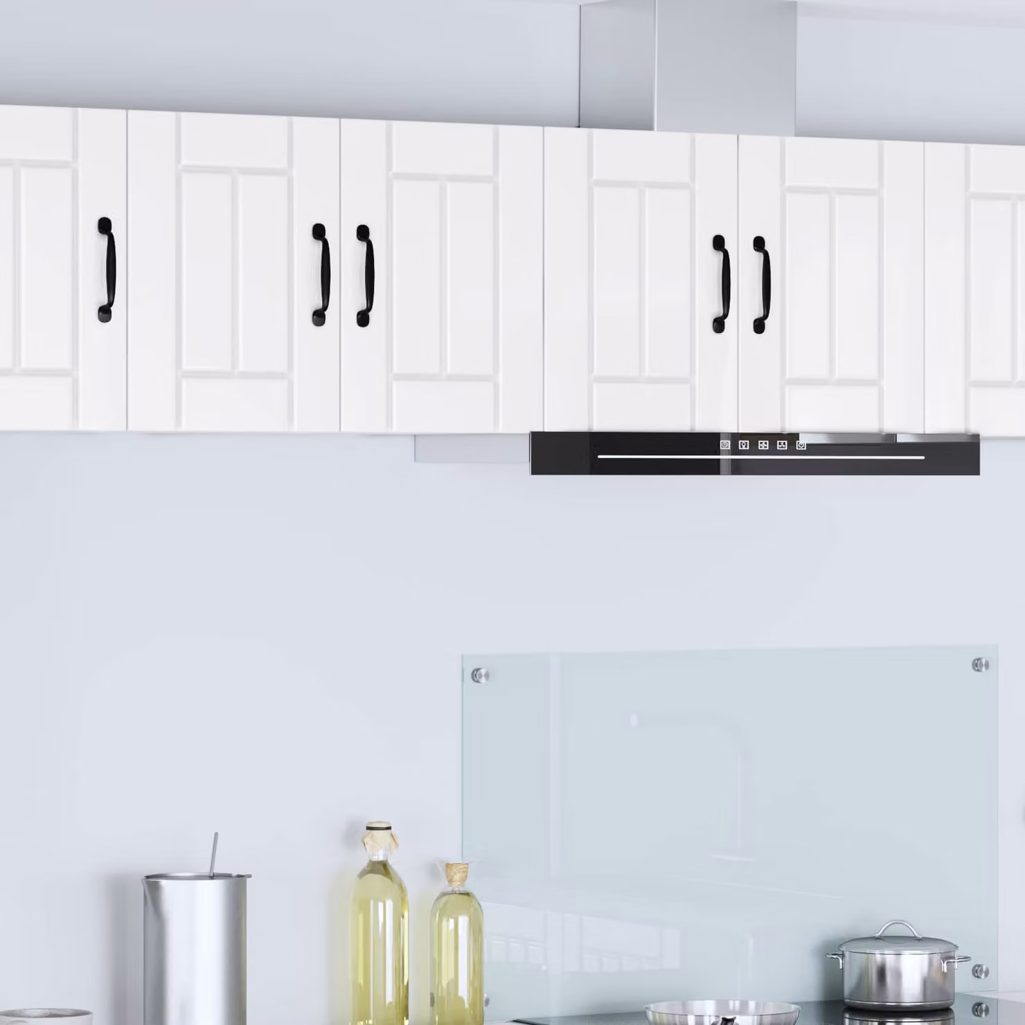 Set di 2 armadietti a muro LUCCA vidaXL bianchi lucidi in MDF per cucina