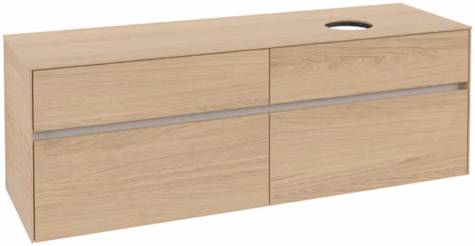 Villeroy & Boch Collaro Meuble sous-lavabo, lavabo à droite, 4 tiroirs, montage mural, 1600x548x500mm, C05100VJ, C05100VJ