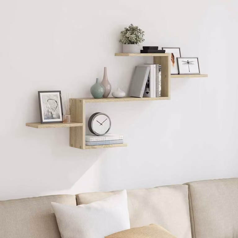 Scaffale a parete moderno vidaXL in legno marrone L: 104 cm, P: 15 cm, H: 49 cm