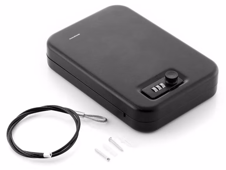 Cassaforte portatile con serratura a combinazione a 3 cifre - Peso: 1,38 kg - Materiale: plastica