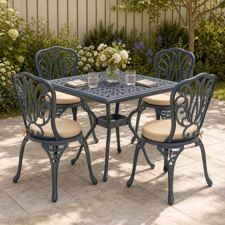 Set di 4 cuscini per sedia rotondi vidaXL in schiuma e poliestere, colore beige, con rivestimento lavabile e resistente ai raggi UV