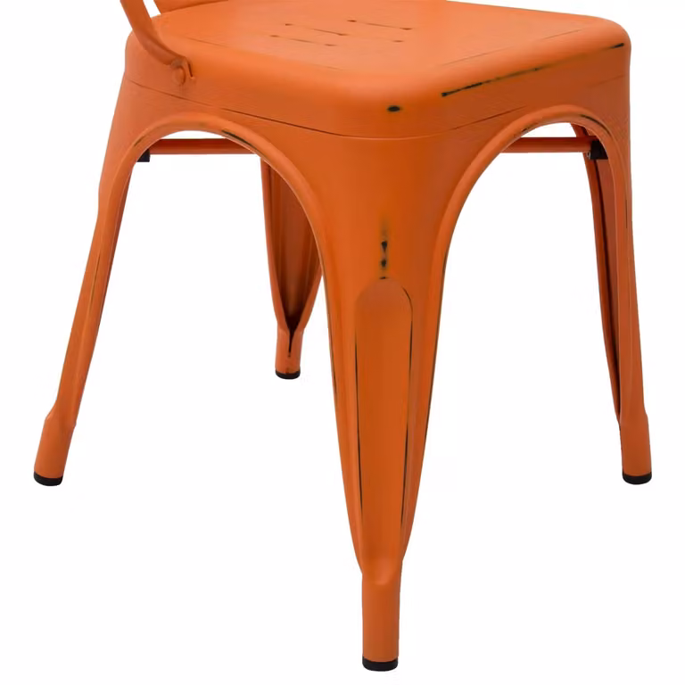 Set di 6 sedie in metallo stile industrial arancione Mobili 2G L: 45 cm, P: 50 cm, H: 85 cm, HS: 46 cm