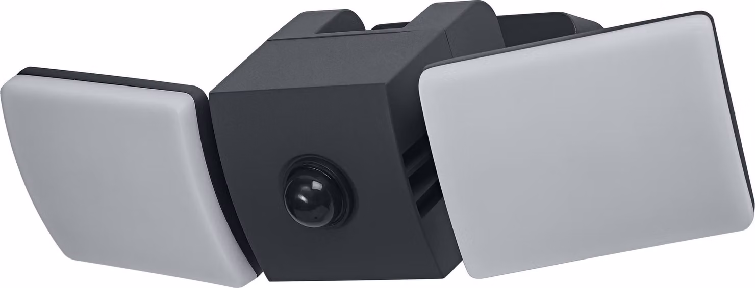 Lampada da esterno OSRAM, grigio scuro, con batteria e porta USB-C, sensore di movimento PIR, sensore di luce diurna, 535 lumen, 3000 K, angolo di illuminazione di 110°, grado di protezione IP54, 5 W, durata di 50.000 ore