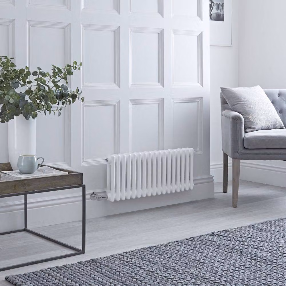 Radiatore Elettrico di Design Regent Bianco a 2 Colonne con Tecnologia WiFi L 78,5 cm x H 30 cm x P 30 cm