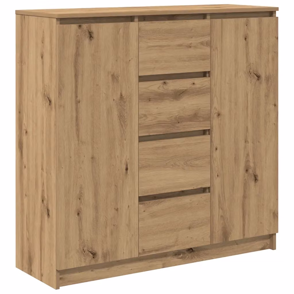 Credenza moderna con cassetti vidaXL in legno di rovere color marrone L: 100,5 cm, P: 35 cm, H: 98,5 cm – 2
