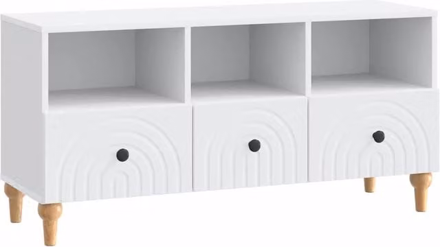 Mobile TV-Credenza moderno in legno ingegnerizzato bianco L 102 cm x P 34,5 cm x H 50 cm – 1