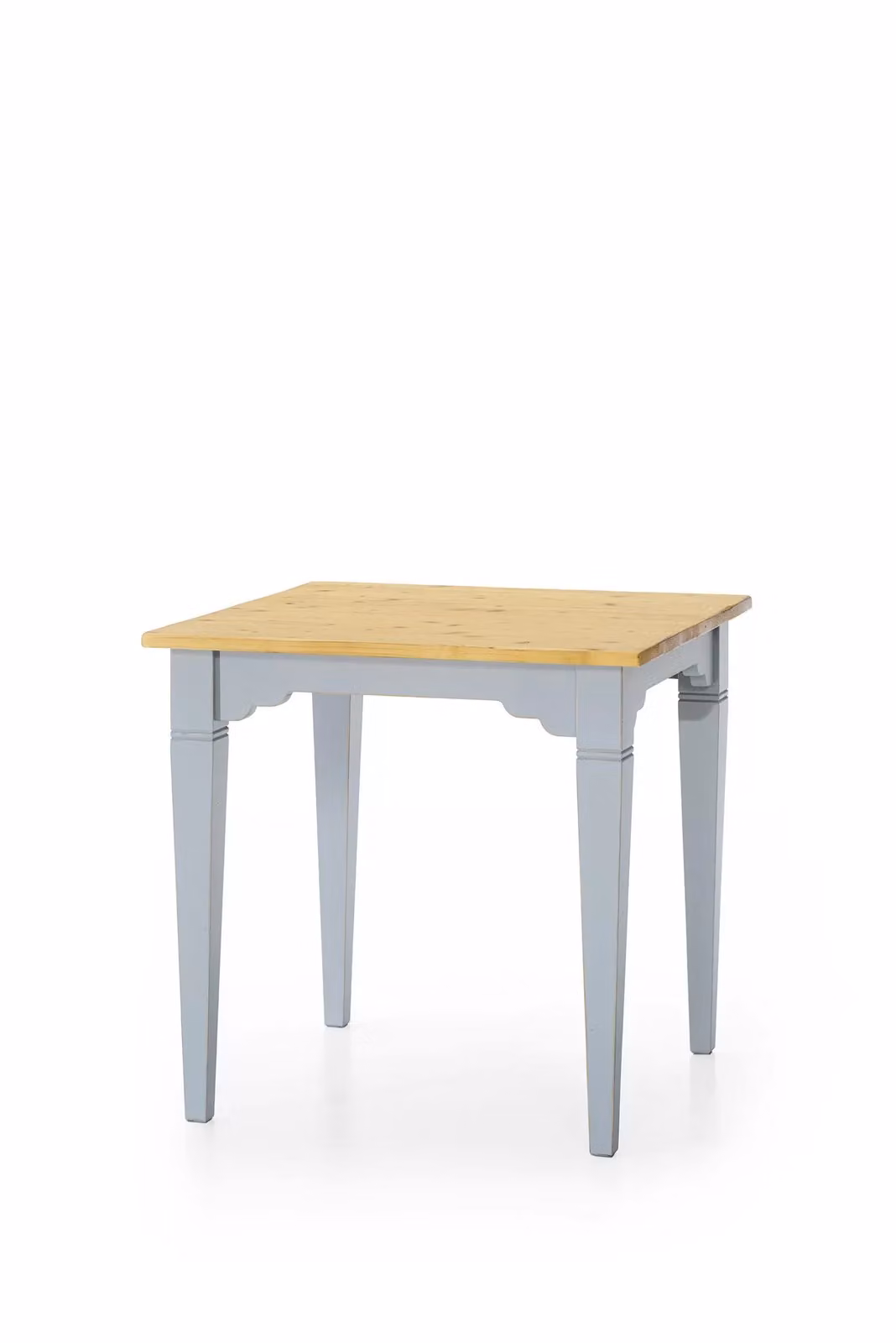 Tavolo consolle in abete laccato azzurro e beige effetto shabby chic con piano tinta miele Mobili 2G L/P/H: 80 x 20 x 78 cm