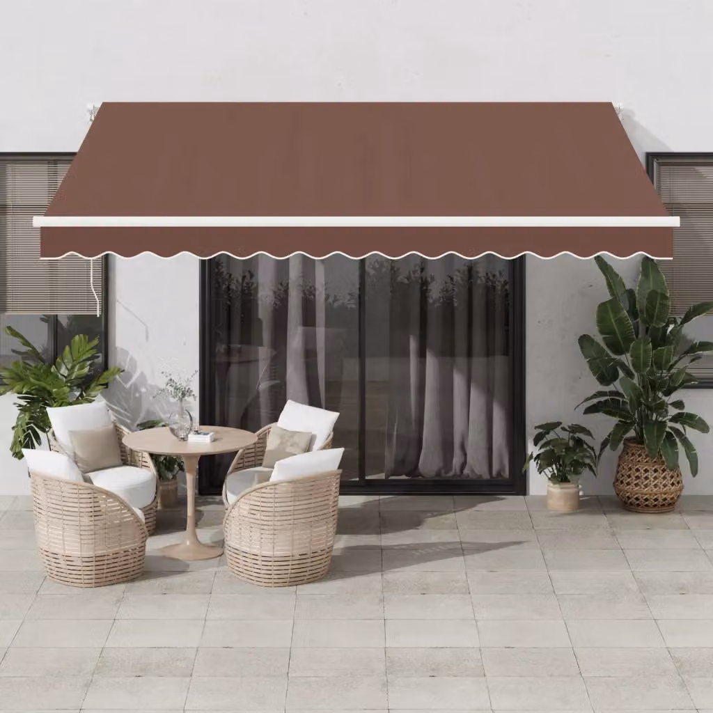 Tenda retrattile vidaXL marrone in alluminio e poliestere L: 400 cm, P: 350 cm