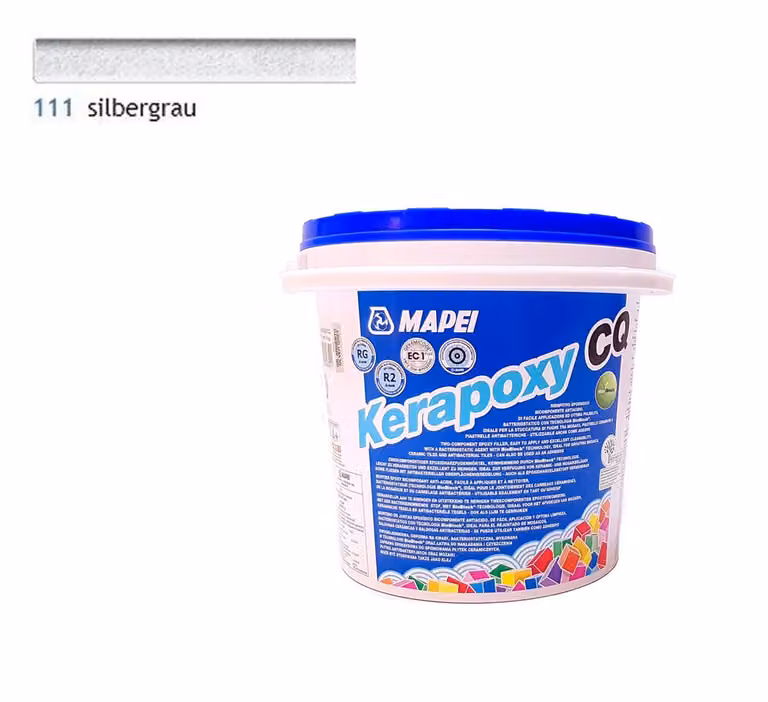 MAPEI Kerapoxy CQ Stucco in resina epossidica per piastrelle 3 KG n. 111 Grigio argento
