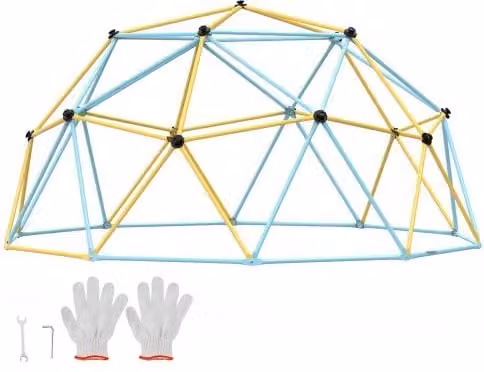 VEVOR Cupola da Arrampicata Geometrica Multicolore in Metallo per Bambini da 3 a 10 Anni, Altezza: 305 cm