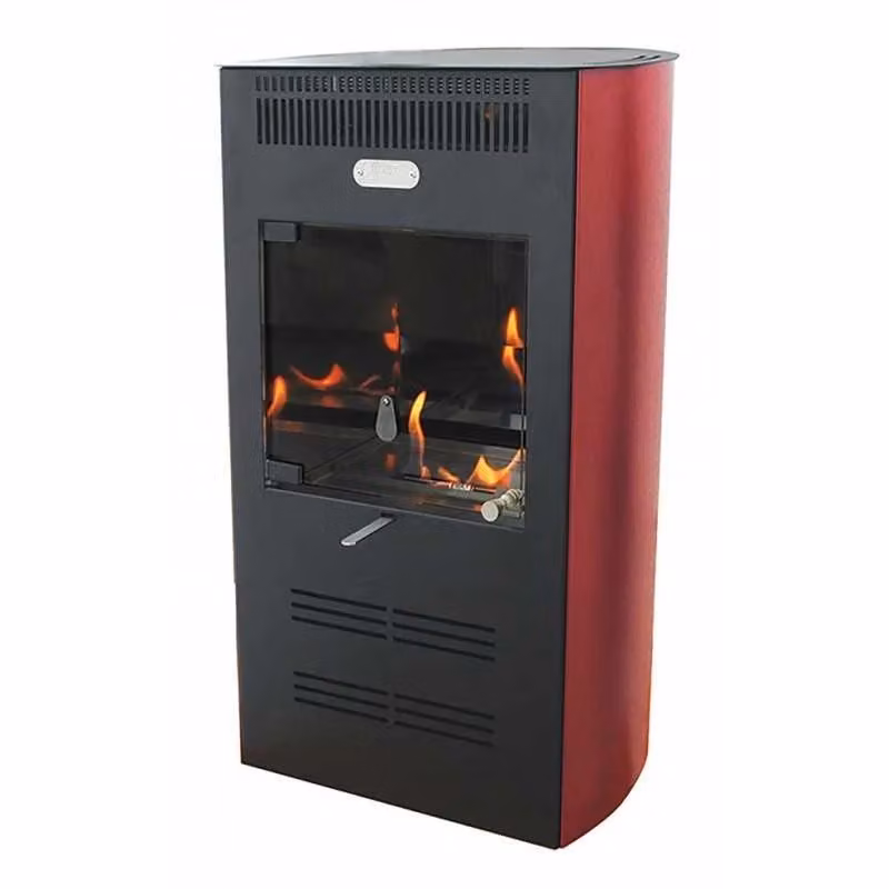 Stufa a bioetanolo RUBY Elegance in acciaio bordeaux con ventilazione e telecomando, potenza 3 kW, capacità 2 l, H 74 cm x L 45 cm x P 36 cm – 2