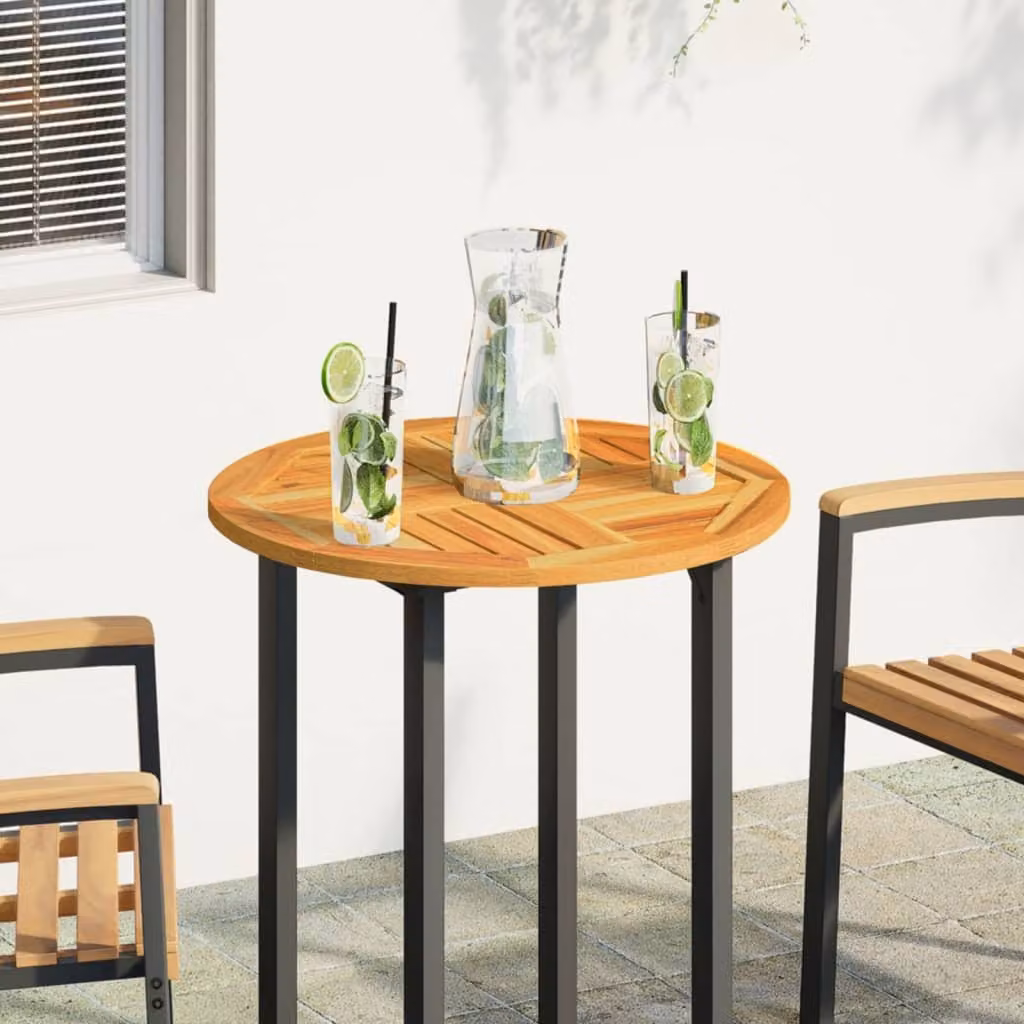 vidaXL Piano per Tavolo Ø60x2 cm Rotondo in Legno Massello di Acacia