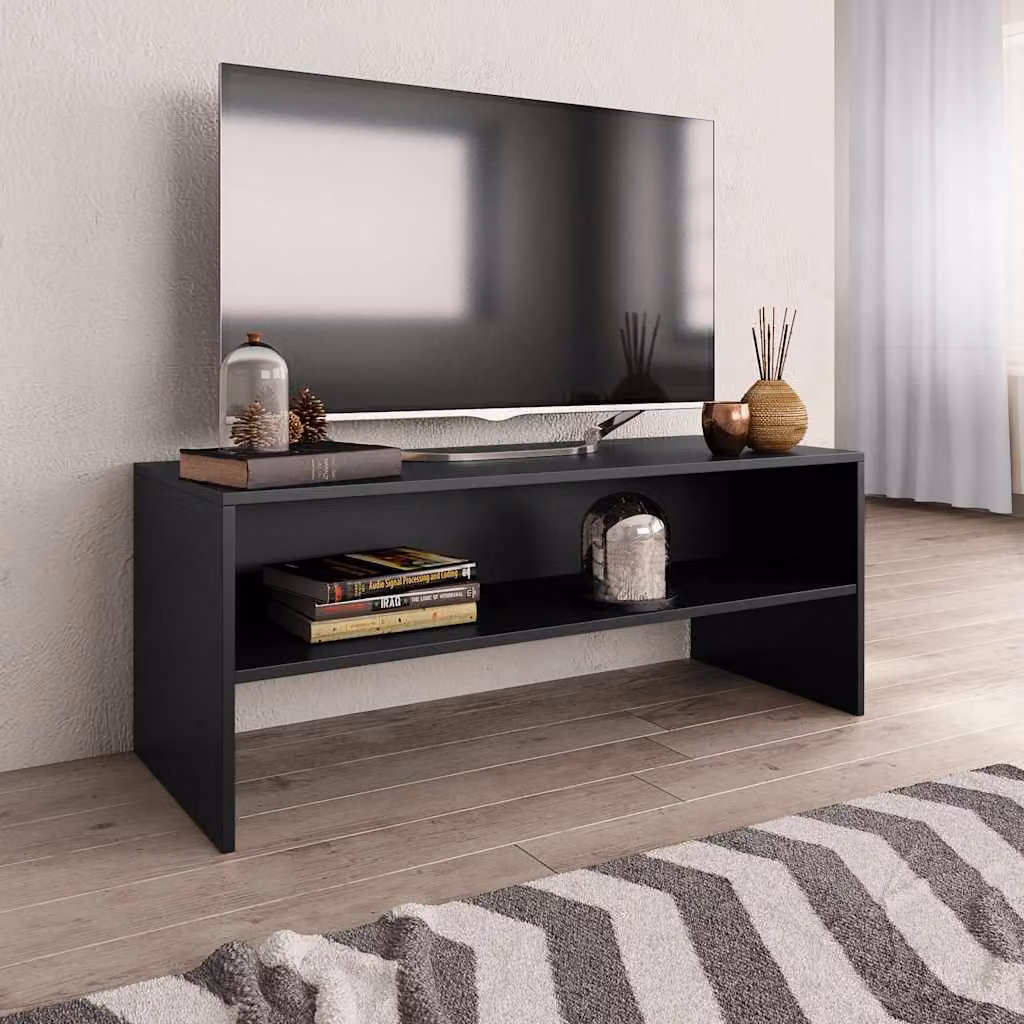 vidaXL Mobile Porta TV Nero in Legno Multistrato L/P/H: 100 x 40 x 40 cm