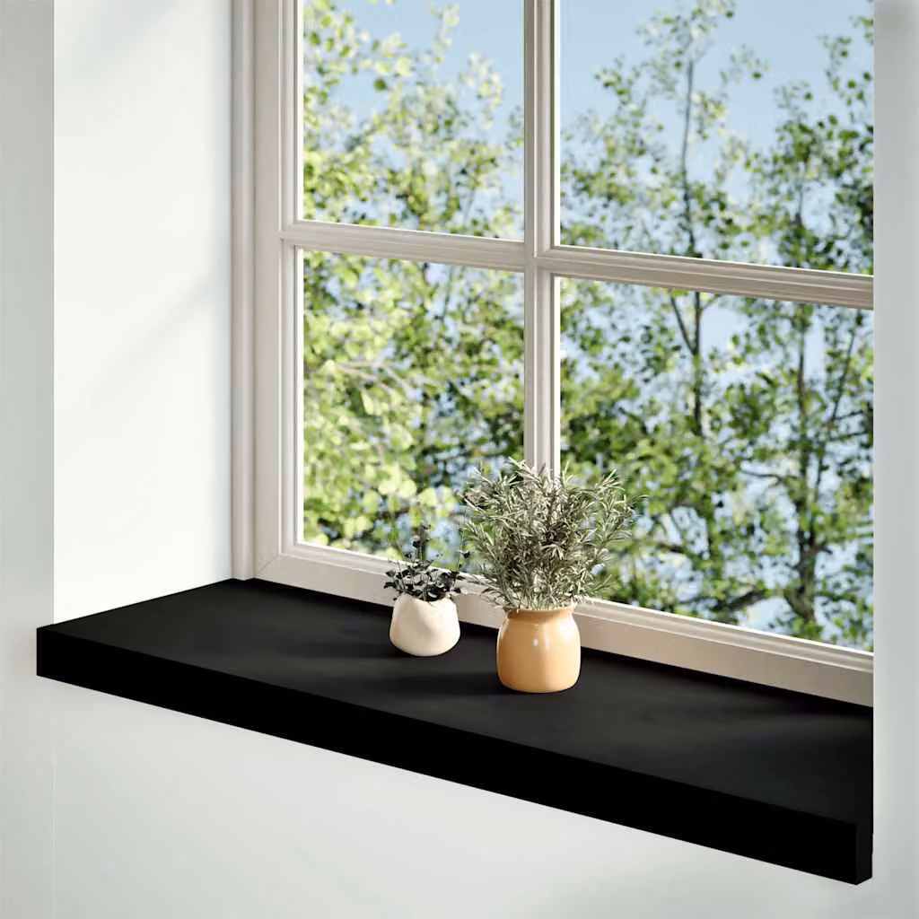 vidaXL Davanzali 2 pz Marrone-nero 80x25x2 cm Legno Massello Rovere