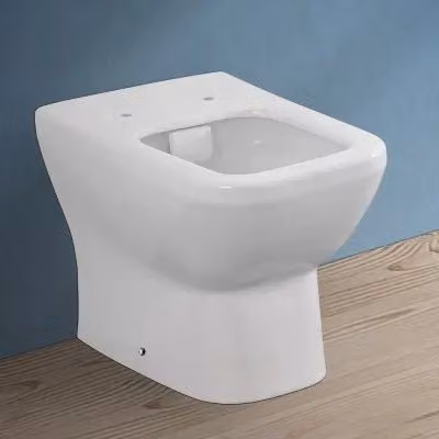 Wc filomuro Square INBAGNO in ceramica bianca senza brida con scarico universale L 54,5 cm x P 40,0 cm x H 36,5 cm