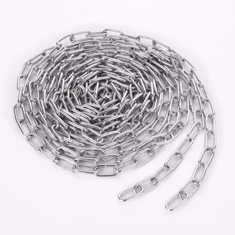 Catena in acciaio zincato, 5 metri, 3 mm, set da 2 per fissaggi leggeri