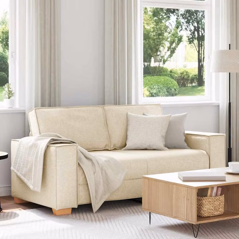 Divano a due posti "Maison Exclusive", rivestito in lino, dimensioni 180x78x84 cm