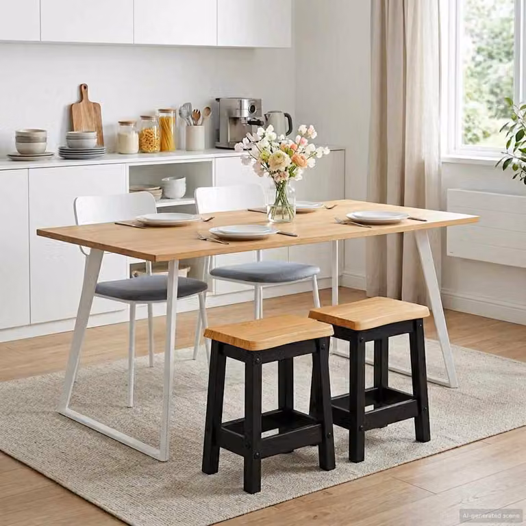 Set di 2 sgabelli da bar EKAI vidaXL in legno di pino nero L 40 cm x P 29 cm x H 45,5 cm