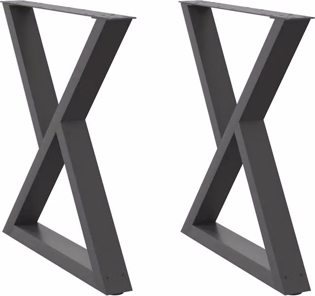Gambe per tavolo da pranzo 2 pz | Piede del tavolo Antracite 80x(72-73,3) cm Acciaio