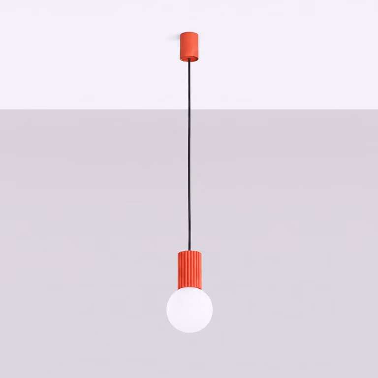 Lampada a sospensione HALO 1 rosso 1xG9 8W alluminio/vetro 120x12x12cm Sollux Lighting