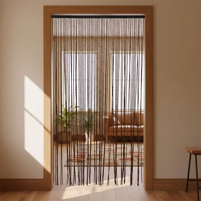 Vestiamo Casa Giardino Tenda a Fili con Supporto in Legno e Bamboo H 220 x L 100 cm
