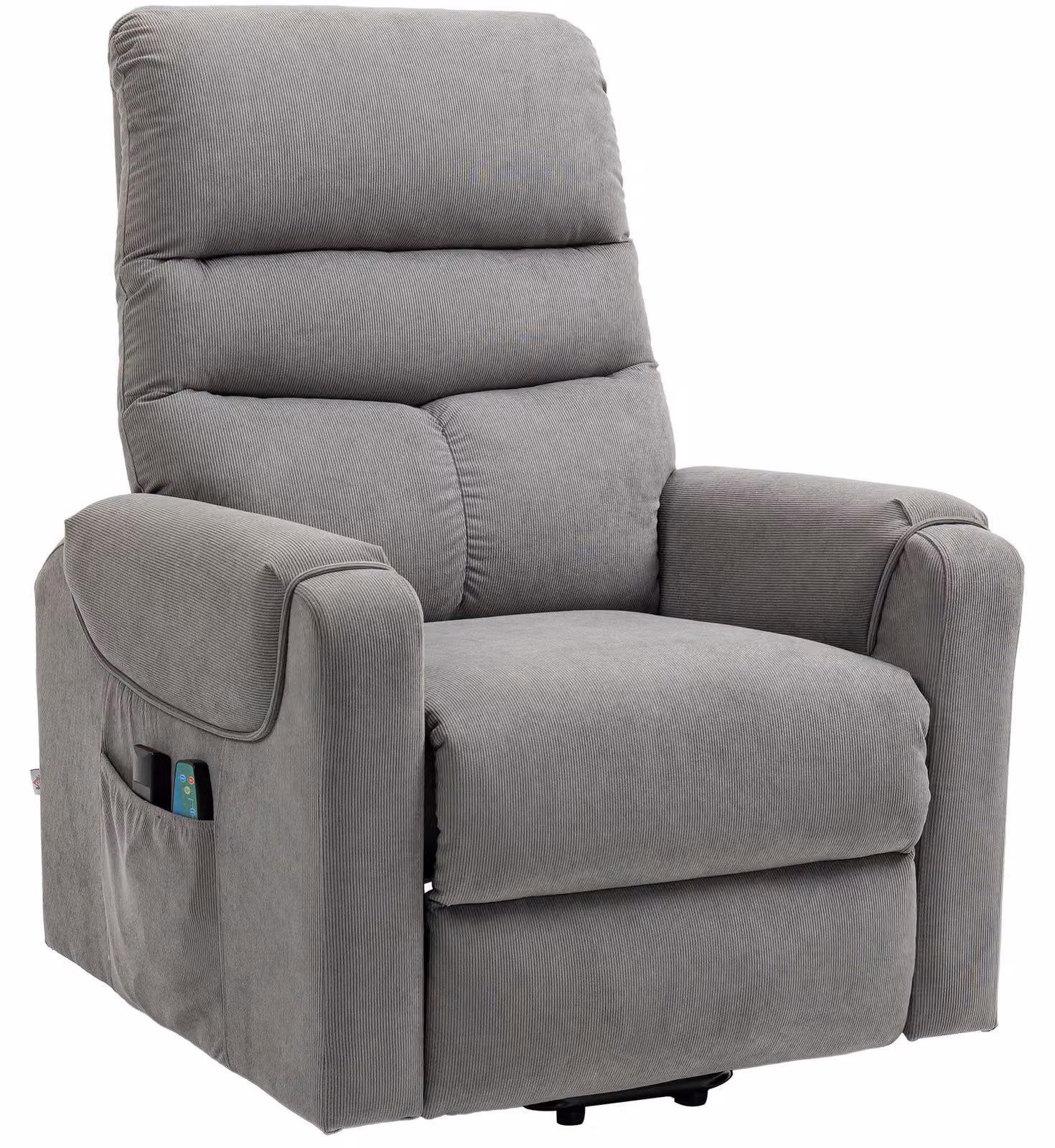 HOMCOM Poltrona TV con funzione di assistenza alla alzata, funzione massaggio e riscaldamento - Grigio scuro