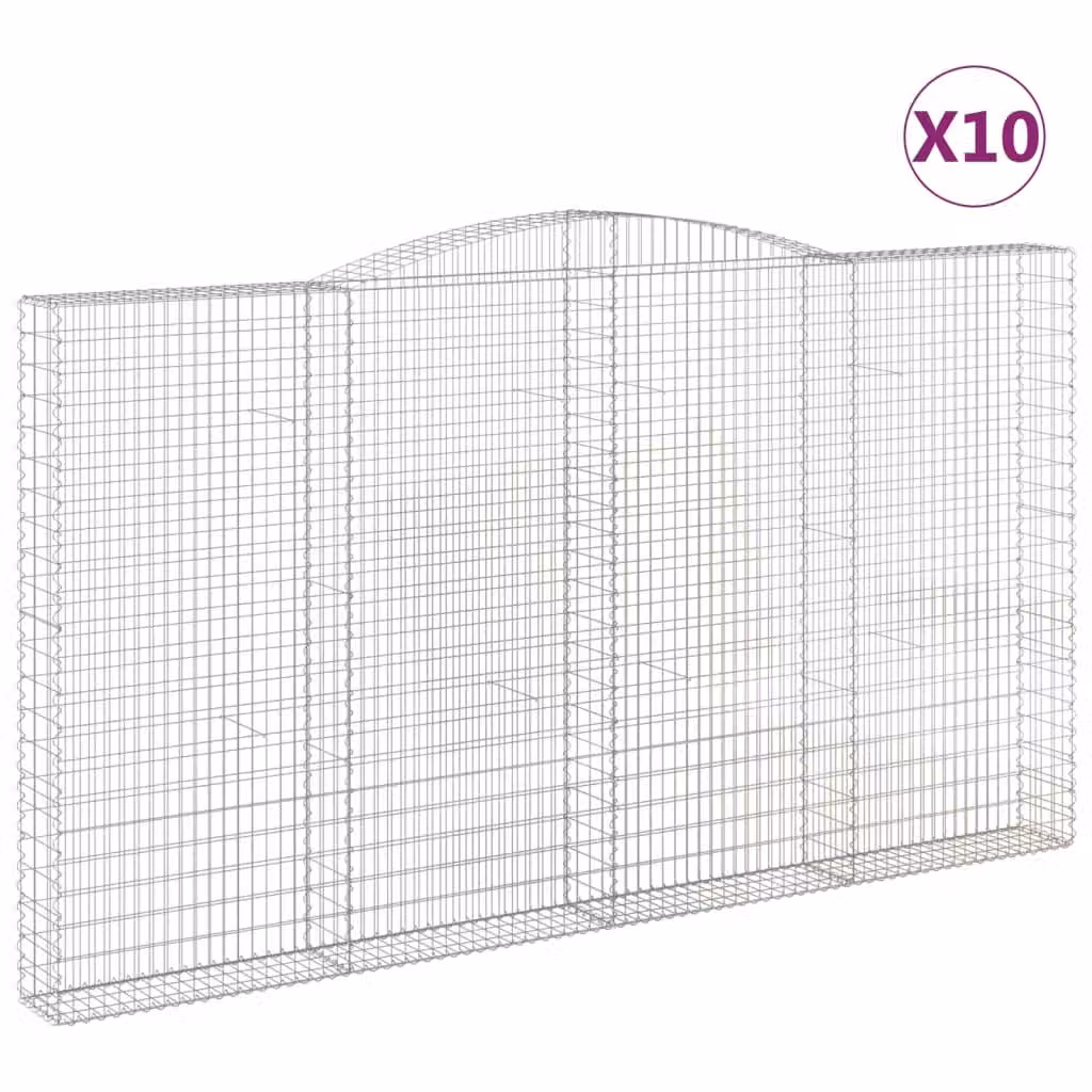 Cesti Gabbioni ad Arco 10 pz 400x30x220/240 cm Ferro Zincato