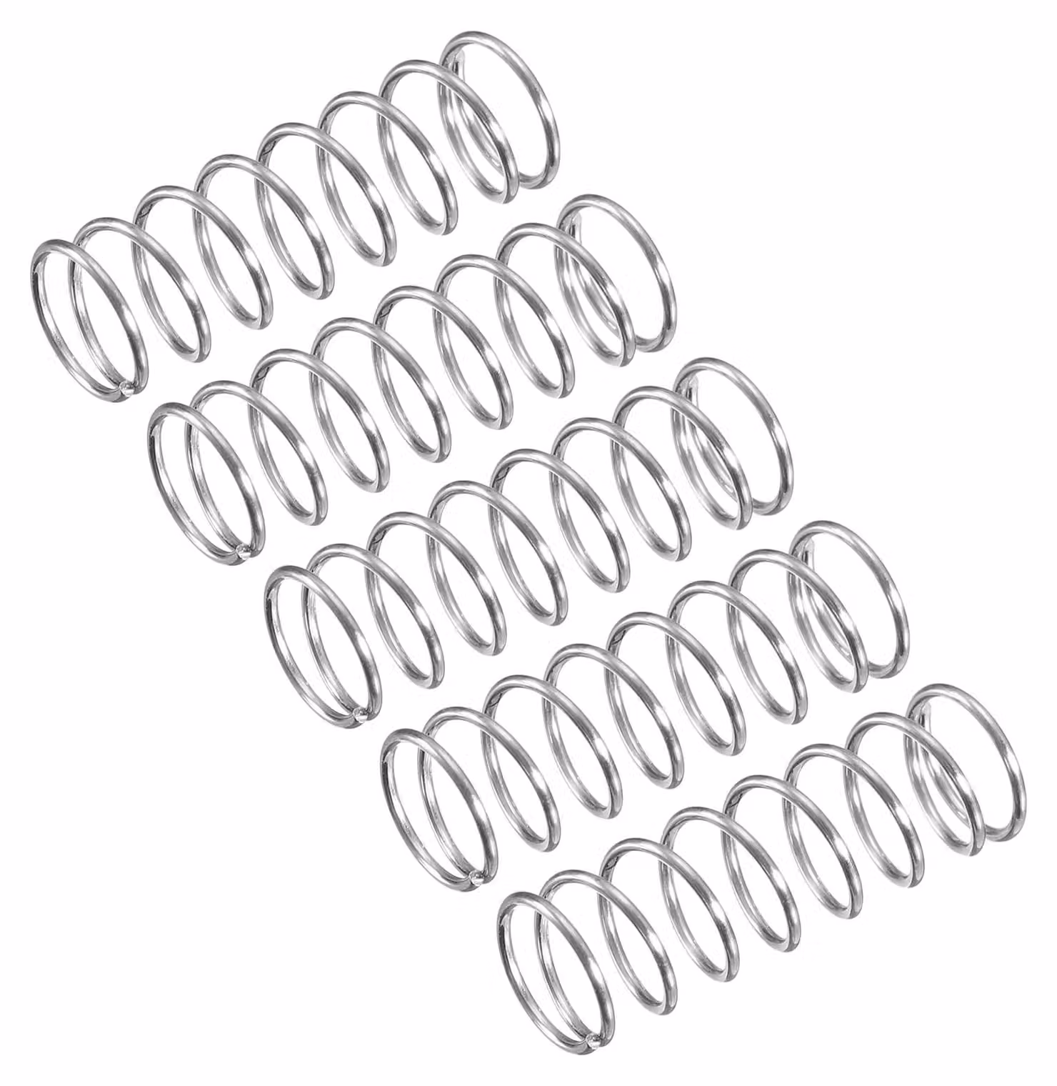 5 molle a compression, acciaio inossidabile 304, 7x0,5x20 mm, colore argento