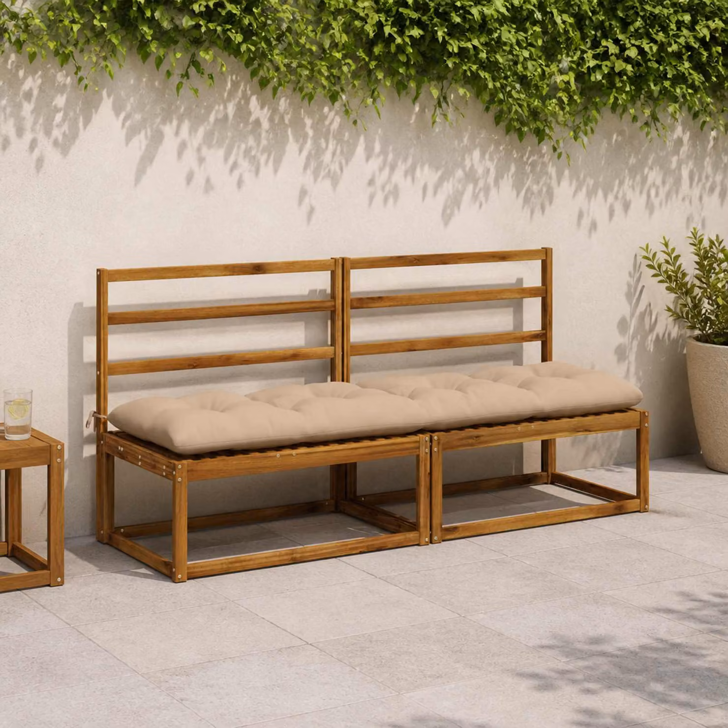 vidaXL Cuscino per panchina VIANEN 100% Poliestere Sabbia