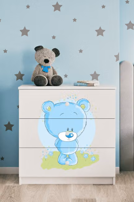 Cassettiera per bambini Bluebear nel colore bianco Babydreams