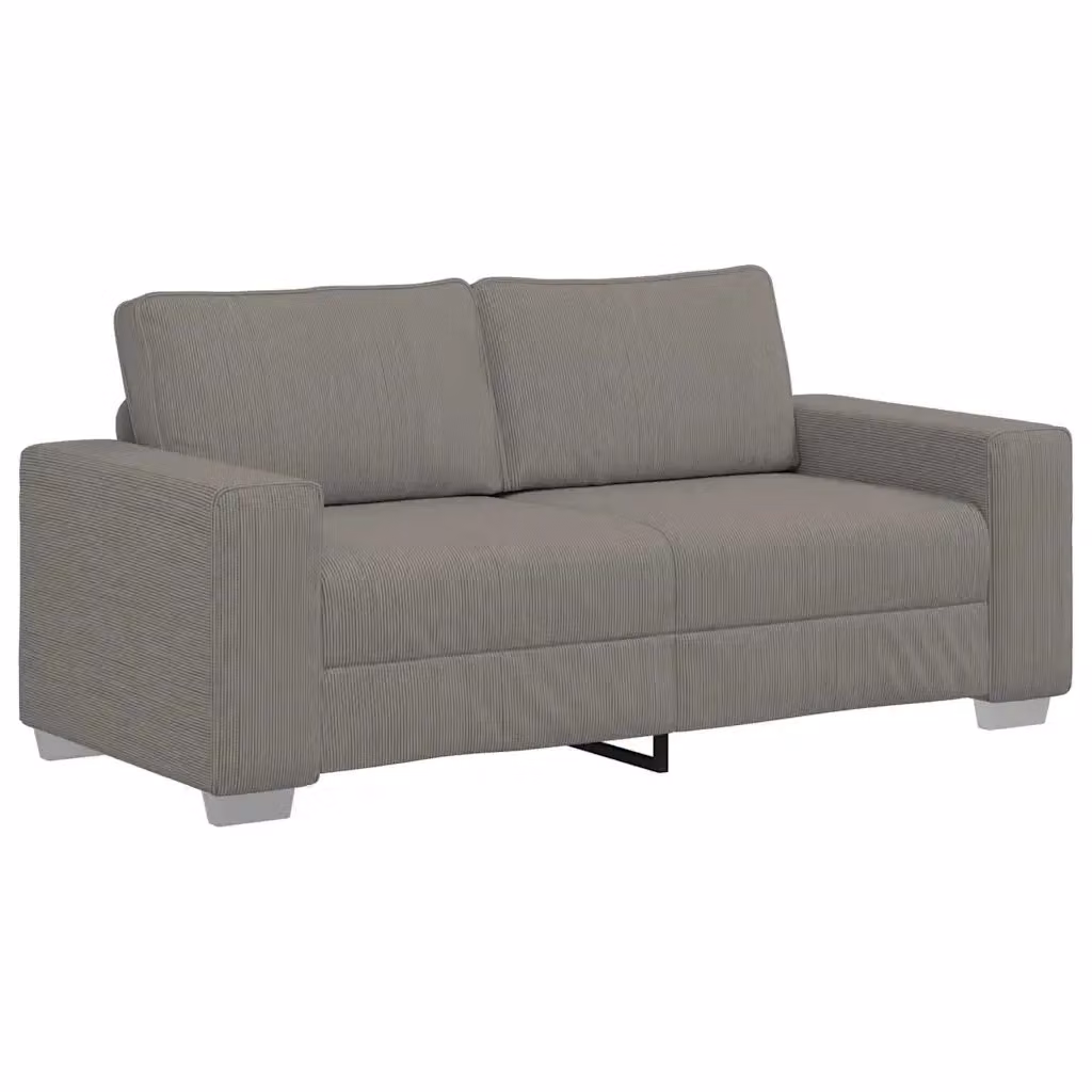 Divanetto moderno vidaXL in velluto a coste grigio con cuscini, L: 180 cm, P: 77 cm, H: 82 cm – 2