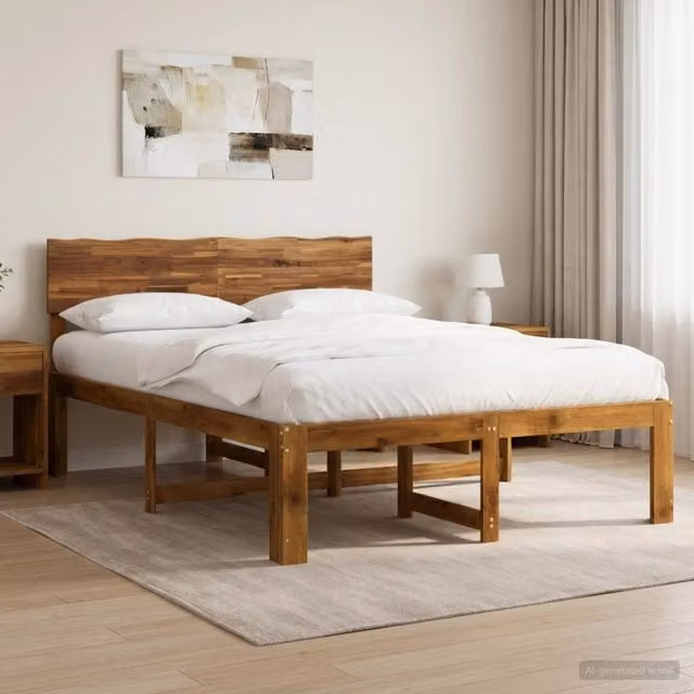 Letto matrimoniale con testiera ROSTOCK Naturale 137 x 190 cm 903524