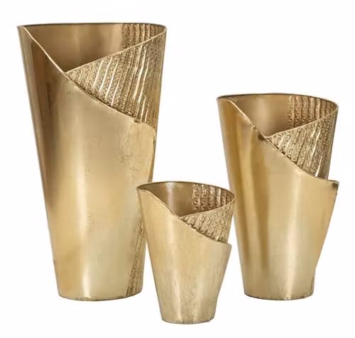 Mauro Ferretti VASI Set 3 Vasi Dorati Iron 75X39X42 cm