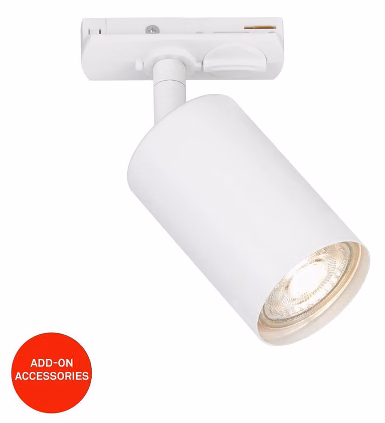 Sistema di binari Briloner Rail, faretto orientabile, accessori, bianco