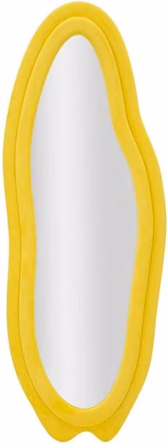 Specchio da Muro Chanele Giallo 40x4x160 cm in MDF e Poliestere e Specchio Giallo