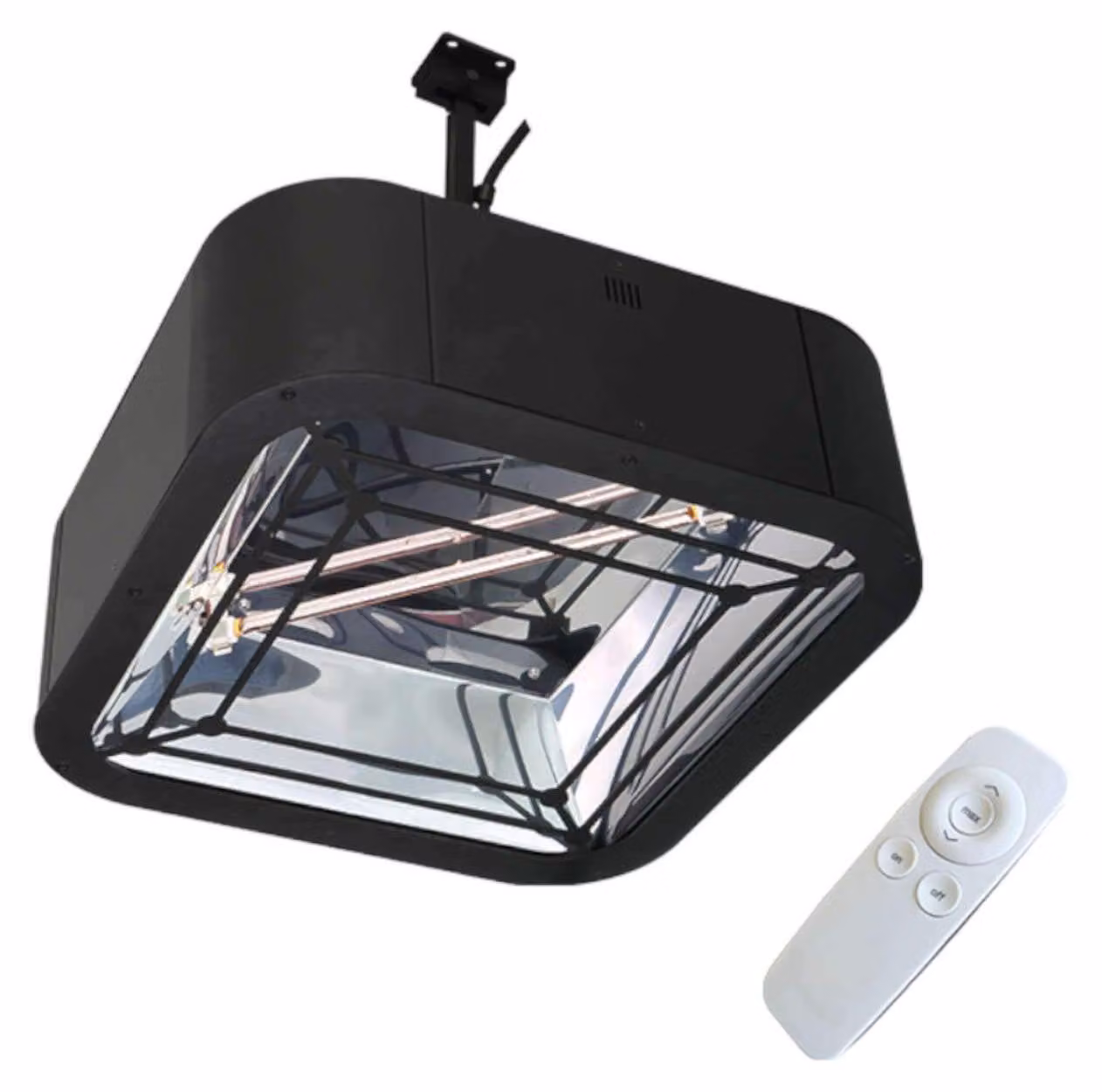 Riscaldatore a pavimento - 2000 Watt - Acciaio nero - Montaggio a soffitto - Elettrico