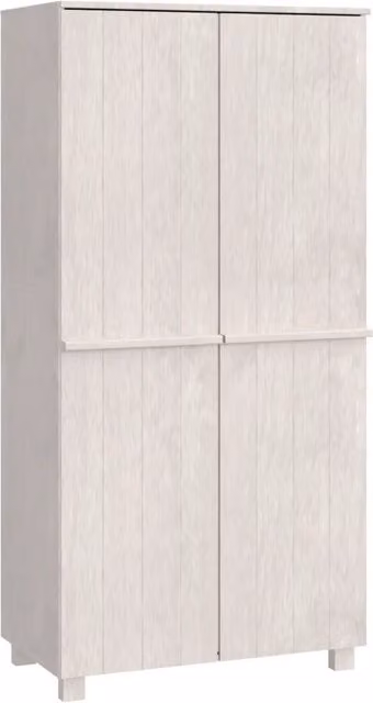 Armadio HAMAR Bianco 89x50x180 cm in Legno Massello di Pino CFW4083468