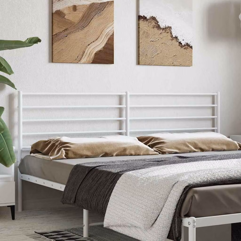 Testiera di ricambio vidaXL in metallo bianco laccato per camera da letto, L: 200 cm