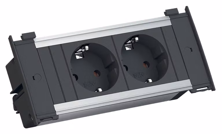 BACHMANN 927.200 KAPSA Presa da incasso a 2 vie con cavo di alimentazione / Presa multipla / Prese Schuko