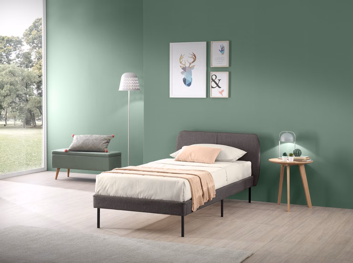 Letto TOKIO 90 x 200 cm Tortora