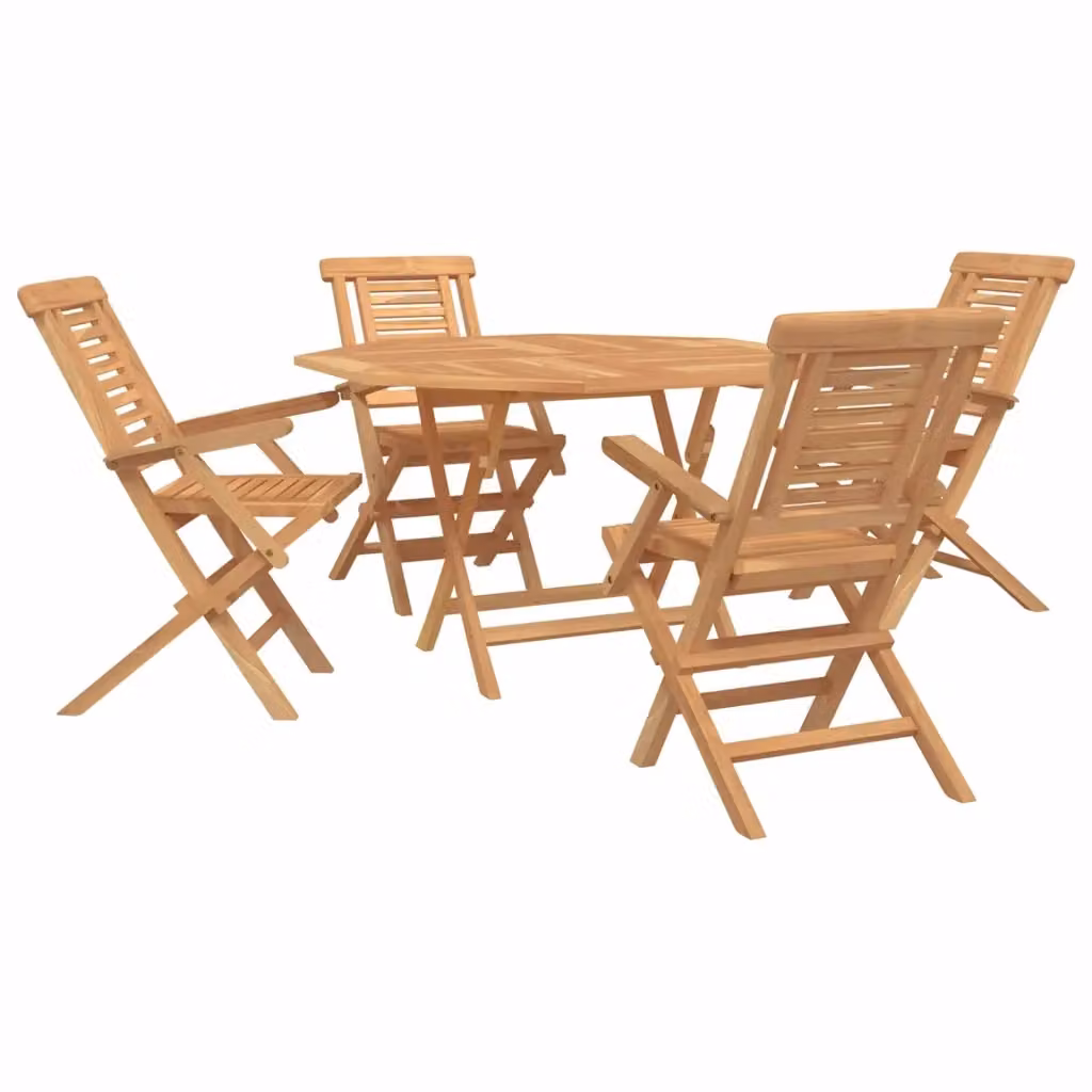 Set da giardino vidaXL in legno di teak solido marrone composto da 5 pezzi – 2