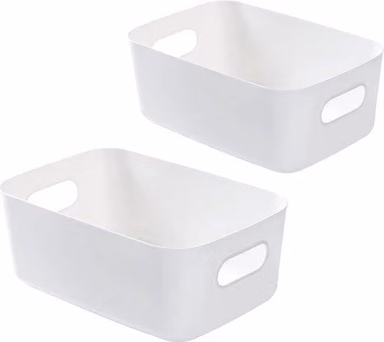 Piccolo contenitore in plastica 19x13,5x7,5 cm, bianco