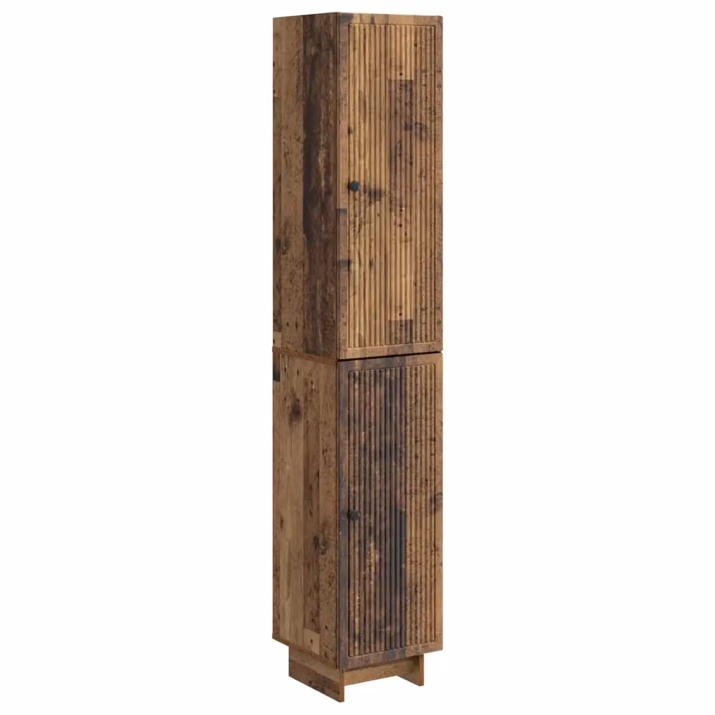 Set di 2 armadi moderni vidaXL in legno e MDF color marrone con illuminazione integrata e montaggio a parete – 2