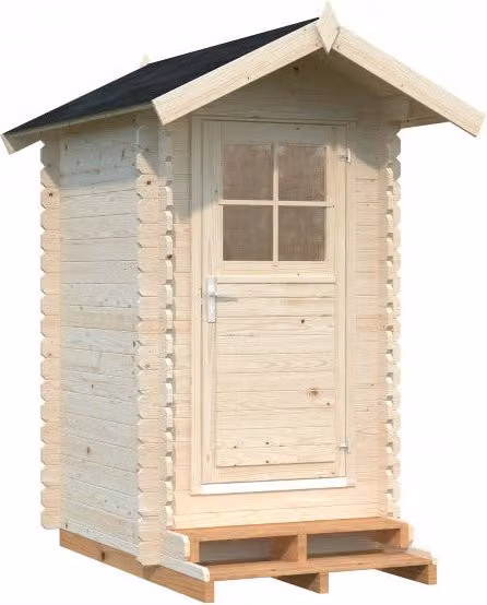Casetta in legno Petteri Losa marrone e beige con pavimento incluso, pareti 28 mm, L/P: 138 x 158 cm