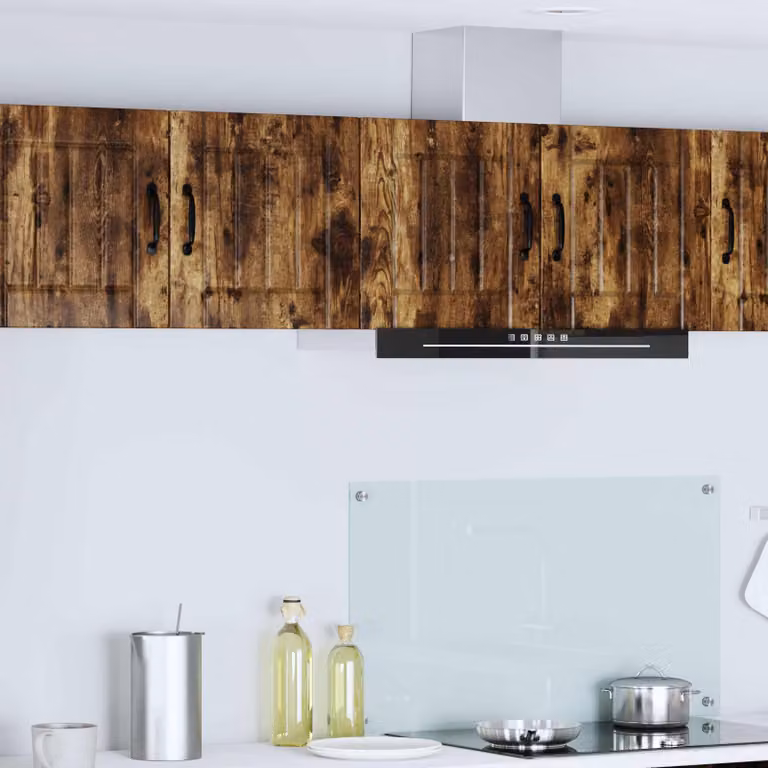 Set di 2 armadietti a muro LUCCA vidaXL in legno Rovere Fumo marrone per cucina moderna con ante a battente e ripiani interni L/P/H: 40 x 31 x 40 cm