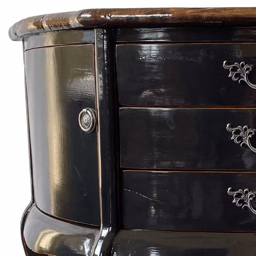 Credenza Wanderlust Deco in legno nero e argento L: 115 cm, P: 45 cm, H: 83 cm – 2