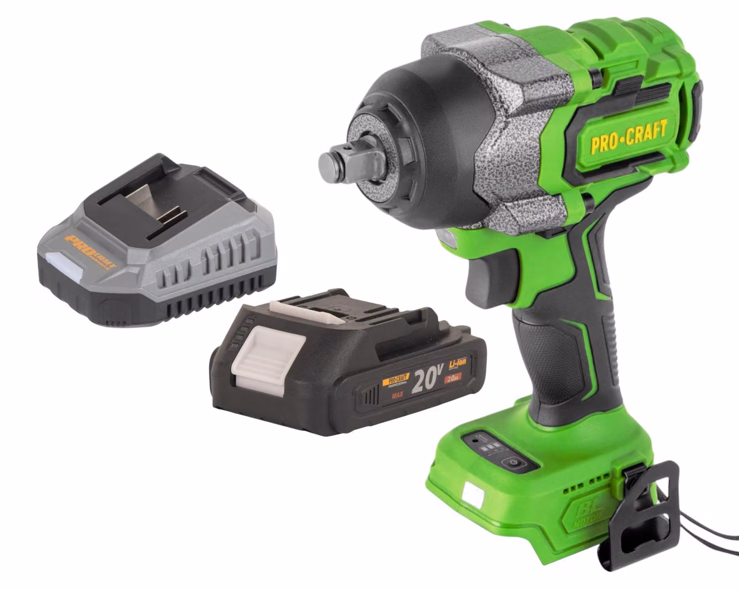 Avvitatore a impatto a batteria Procraft PWA36bb 20 V 850 Nm 1/2" Brushless + 1x batteria 2,0 Ah + caricabatteria