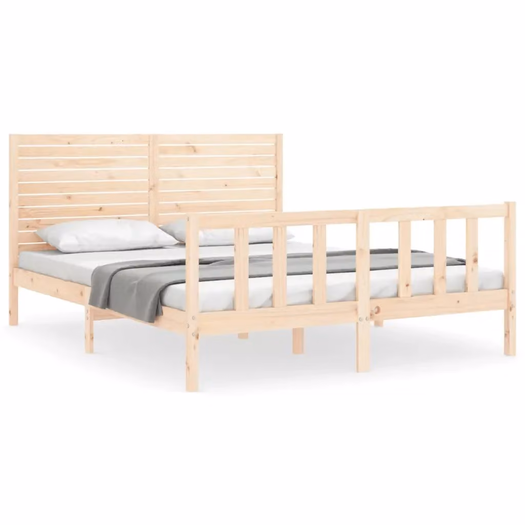 Giroletto vidaXL in legno massello di pino naturale con doghe fisse L/P/H: 205.5 x 165.5 x 100 cm – 2